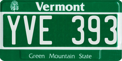 VT license plate YVE393