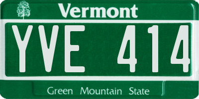 VT license plate YVE414