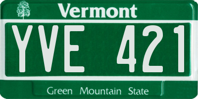 VT license plate YVE421
