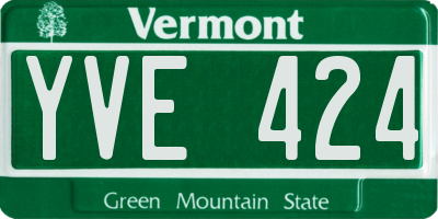 VT license plate YVE424