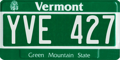 VT license plate YVE427