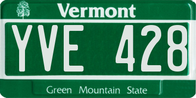 VT license plate YVE428