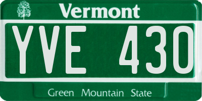 VT license plate YVE430