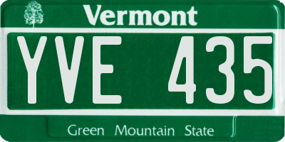 VT license plate YVE435