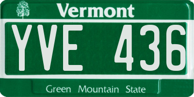 VT license plate YVE436