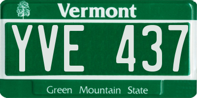 VT license plate YVE437