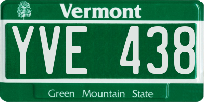 VT license plate YVE438