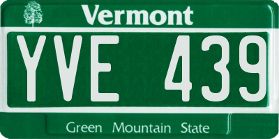 VT license plate YVE439