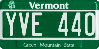 VT license plate YVE440