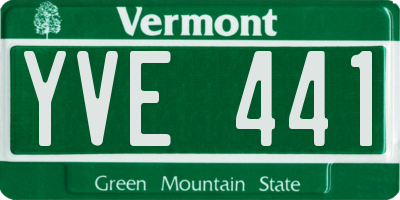 VT license plate YVE441