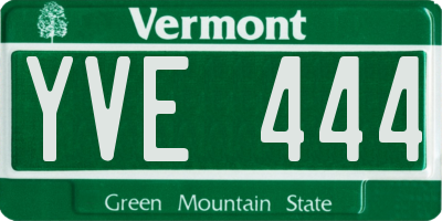 VT license plate YVE444