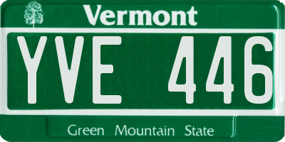 VT license plate YVE446
