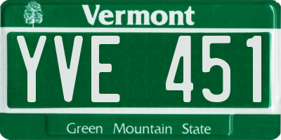 VT license plate YVE451
