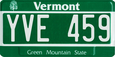 VT license plate YVE459