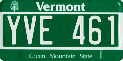 VT license plate YVE461