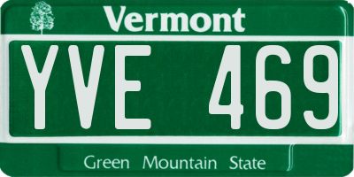 VT license plate YVE469