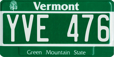 VT license plate YVE476