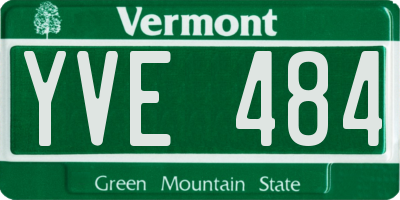 VT license plate YVE484