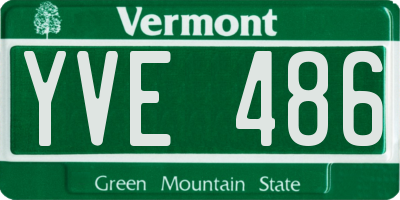 VT license plate YVE486