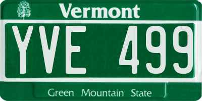 VT license plate YVE499