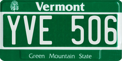 VT license plate YVE506