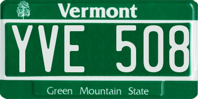 VT license plate YVE508