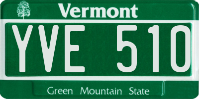 VT license plate YVE510