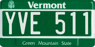 VT license plate YVE511
