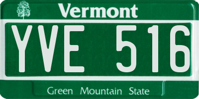 VT license plate YVE516