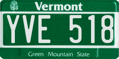 VT license plate YVE518