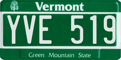 VT license plate YVE519