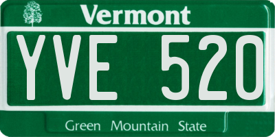 VT license plate YVE520