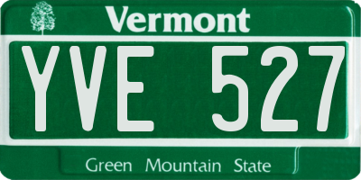 VT license plate YVE527