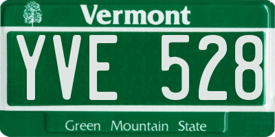 VT license plate YVE528