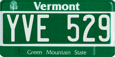 VT license plate YVE529