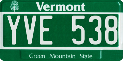 VT license plate YVE538