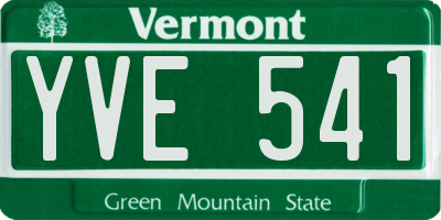 VT license plate YVE541