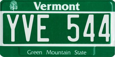 VT license plate YVE544