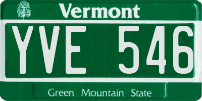 VT license plate YVE546