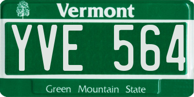 VT license plate YVE564