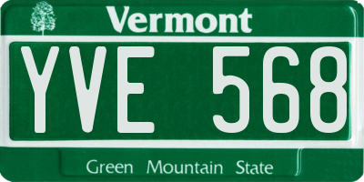 VT license plate YVE568