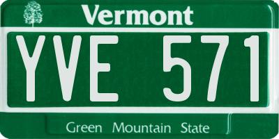 VT license plate YVE571