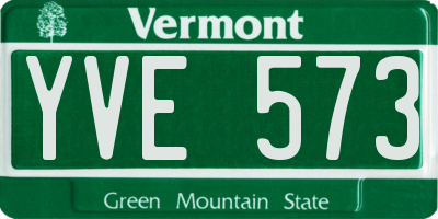 VT license plate YVE573