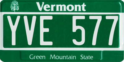VT license plate YVE577