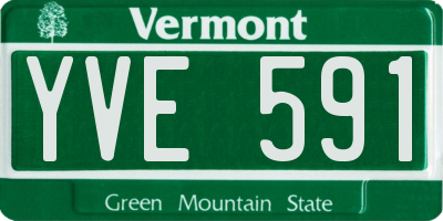 VT license plate YVE591