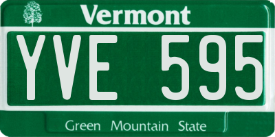 VT license plate YVE595