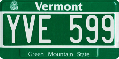 VT license plate YVE599