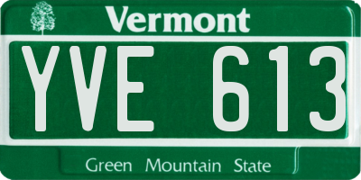 VT license plate YVE613