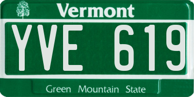 VT license plate YVE619