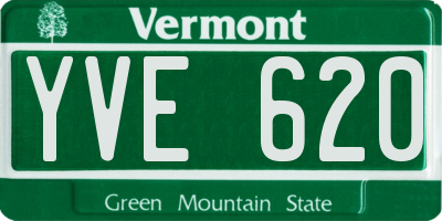 VT license plate YVE620